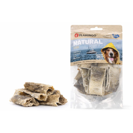 Friandises Nature à la Peau de Cabillaud pour Chien - 60 g - Riche en Oméga 3 & 6