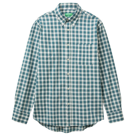 Chemise en Coton Organique à Motif Check - Vert - United Colors of Benetton - XL