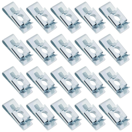 Lot de 20 Écrous en U M6 en Acier Galvanisé pour Fixation de Lumière