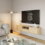 Meuble TV Suspendu Selsey 150 cm en Chêne - Design Scandinave Minimaliste
