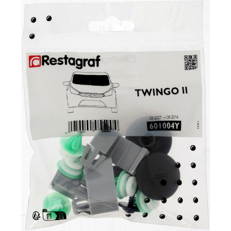 Kit de Fixations Complet pour Pare-Brise TWINGO II (2007-2014) - Restagraf