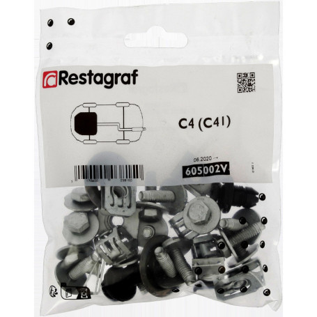 Kit de Fixations Complet pour Carénage Sous Moteur C4 (C41) - Restagraf