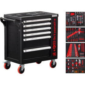 Servante d'Atelier BGS 6055 avec 158 Outils et 6 Tiroirs