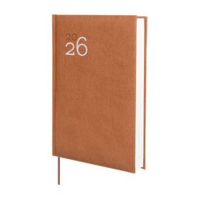 Agenda Finocam 2026 - 1 jour par page, couverture rigide marron