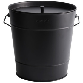 Morsø Seau à Cendres Ignifuge avec Couvercle - Design Élégant Noir Mat - 13 Litres