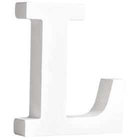 Lettre en Bois MDF Décorative 'L' - Rayher, 11 cm, Blanc