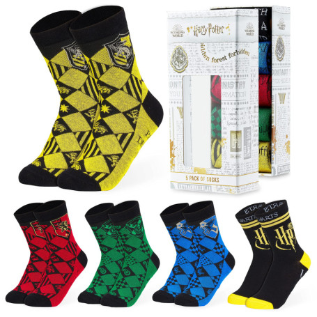 Lot de 5 Chaussettes Enfant Harry Potter - Maisons de Poudlard