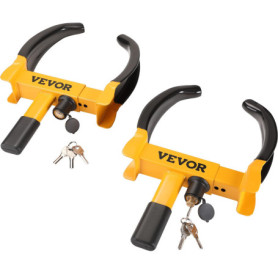 VEVOR Antivol de Roue Universel - Lot de 2 Sabots Réglables en Acier