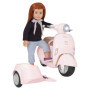 Scooter avec Side-Car et Casque pour Poupées Our Generation
