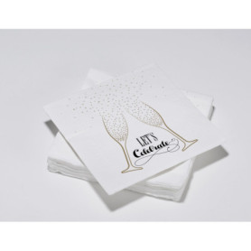 Serviettes en Ouate 33x33cm Let's Celebrate - 20 Unités