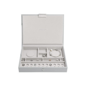 Boîte à bijoux classique Stackers en gris galet avec couvercle