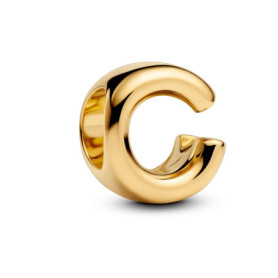 Charm Mini Lettre C en Argent Sterling et Or 14 Carats - PANDORA