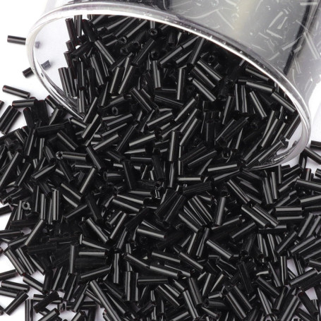 Lot de 4000 perles tubulaires noires en verre pour créations DIY