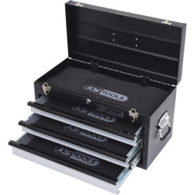 Coffre à outils en métal noir avec 3 tiroirs - KS TOOLS