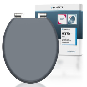 Abattant de WC Schütte Spirit Grey avec frein de chute - Résistant jusqu'à 150 kg
