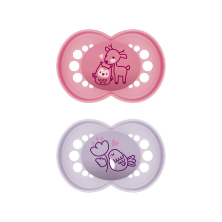 MAM Lot de 2 Tétines Originales en Silicone pour Bébé 16 Mois et Plus