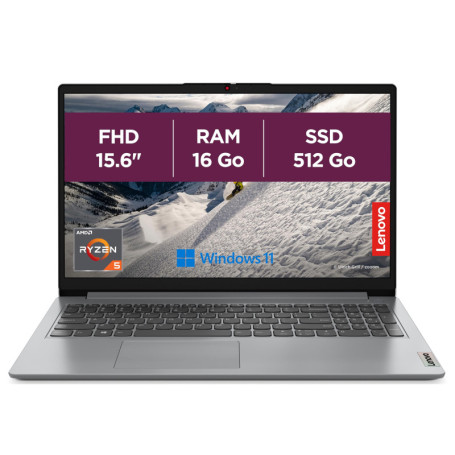 Lenovo IdeaPad 1 15AMN7 - Ordinateur Portable 15.6'' FHD avec Ryzen 5 et 16Go RAM