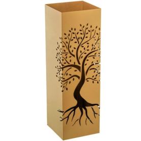 Porte-parapluie en métal doré avec arbre de vie - DRW