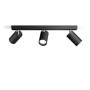 Spot de plafond Philips Idris à 3 têtes - Lampe noire résistante à l'eau