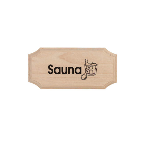Panneau en Bois 8 Pans 'Sauna' - Signalisation Élégante