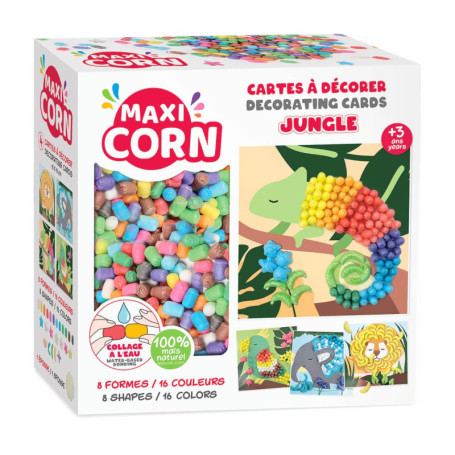 Maxi Corn - Activité Manuelle Jungle pour Enfants - 4 Cartes à Décorer