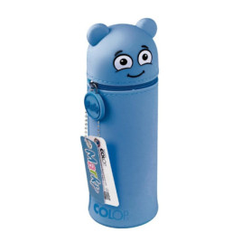 Trousse à Crayons Emoji COLOP Marky en Silicone Souple - Bleu