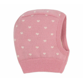 Cagoule Bébé en Laine et Coton avec Motif Cœurs - Petit Bateau