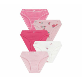 Lot de 5 Culottes Filles en Coton Imprimé Fleurs - Petit Bateau