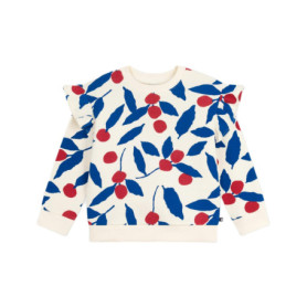 Sweatshirt Fille Petit Bateau Corine - Doux et Confortable, Milk/Multico, 6 Ans
