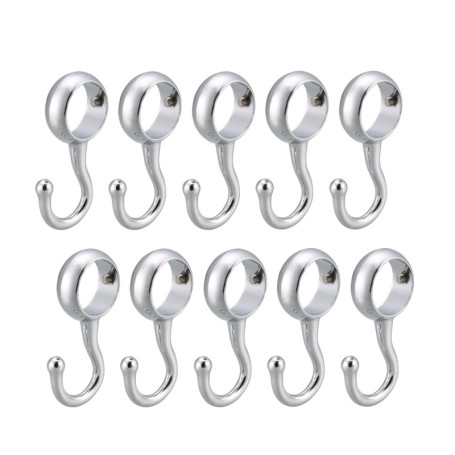 Lot de 10 Crochets Ronds en Acier Inoxydable pour Vêtements et Serviettes