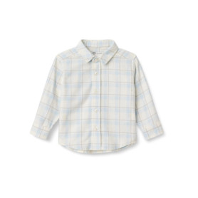 Chemise Boutonnée en Flanelle à Carreaux pour Bébé Garçon - Ivoire Bleu Lumière