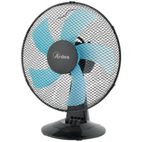 Ventilateur de Table Ardes STEELO 40N - 5 Pales Oscillant Noir