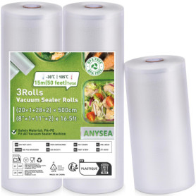 Anysea Rouleaux Sous Vide Alimentaire 3 Tailles - Film Résistant 7 Couches