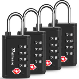 Lot de 4 cadenas TSA à combinaison 4 chiffres pour bagages