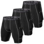 ZENGVEE Lot de 3 Shorts de Compression pour Hommes - Idéal pour Course et Entraînement