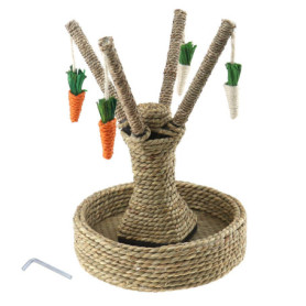 Jouet d'Exercice en Chanvre pour Lapins et Chats - Arbre à Gratter