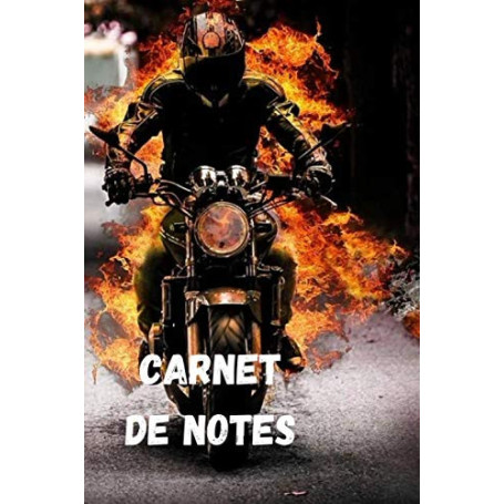 Carnet de Notes Biker en Flammes - 100 Pages Lignées