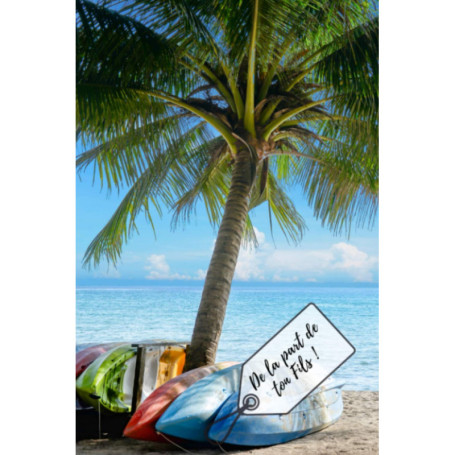 Carnet de Notes A5 - De la Part de Ton Fils avec Couverture Palmier et Kayak