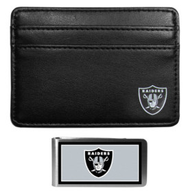Portefeuille Slim NFL Las Vegas Raiders avec Pince à Billets - Noir