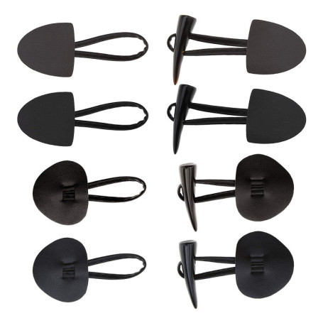 Lot de 12 boutons de fermeture en cuir synthétique pour couture - Marron et Noir