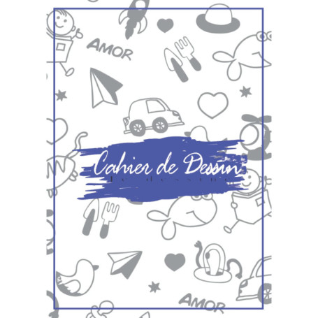 Cahier de Dessin A4 pour Garçons - 120 Pages Blanches