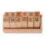 Set de 12 Mini Tampons en Bois Tiardey pour Scrapbooking et DIY