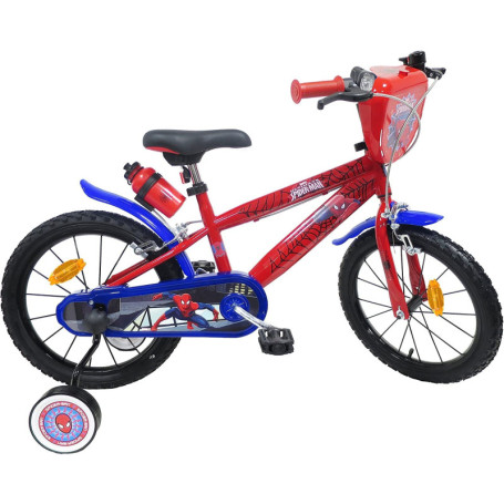 Vélo Spiderman 16 Pouces pour Enfants - Kubbinga Rouge et Bleu