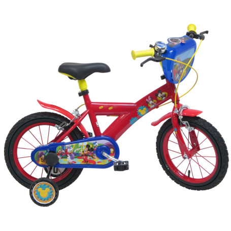 Vélo Enfant Mickey Souris 14 Pouces Rouge - Albri