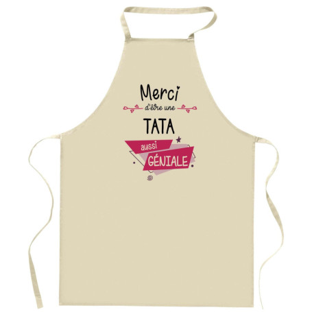 Tablier de Cuisine Planetee Tata Merci - Cadeau Idéal pour Cuisinière