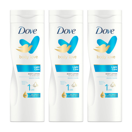 Dove Body Love Lait Corporel Hydratant au Sérum Réparateur - Lot de 3 (400 ml)