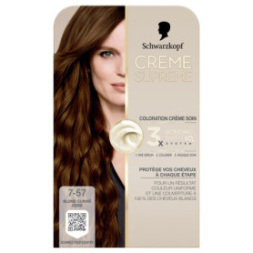 Coloration Permanente Crème Supreme 7-57 - Blond Cuivré Cendré - Schwarzkopf
