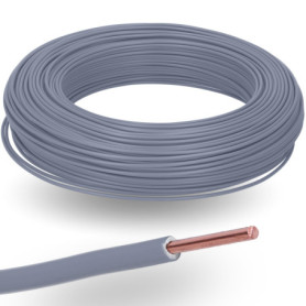 Câble Monoconducteur Kalitec H07V-U 2,5 mm² Gris Ignifuge