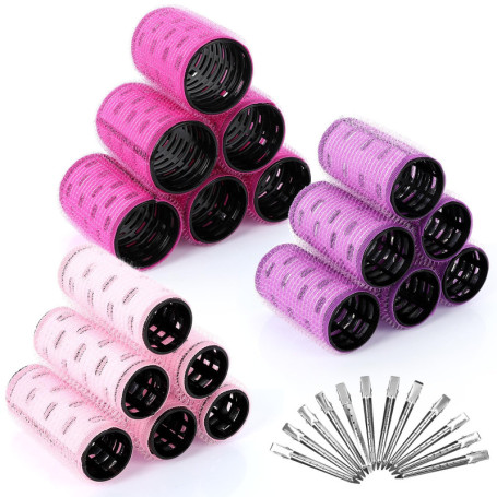 Cozary Bigoudis à Cheveux Aluminium avec 18 Rouleaux et Accessoires