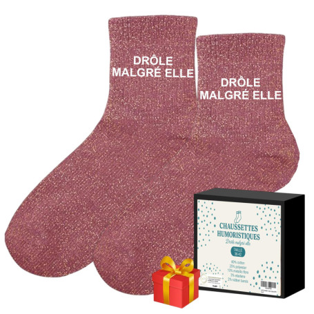 Chaussettes Humoristiques Femme - Drôle Malgré Elle - Taille Unique